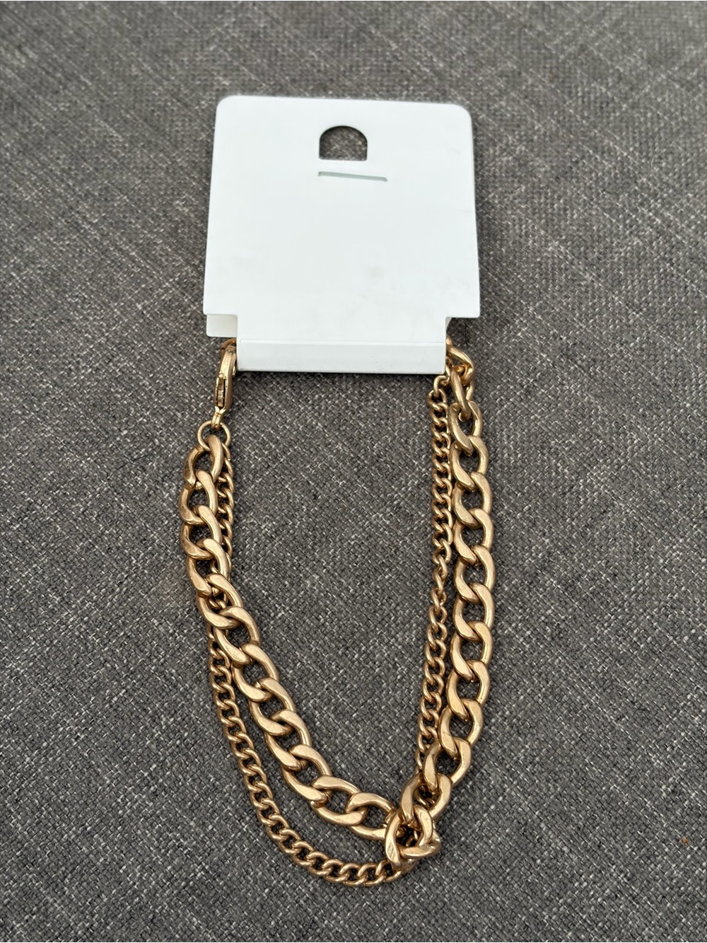 Gold-Tone Double Curb Chain Layered Bracelet